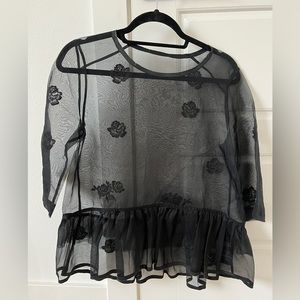 Aritzia Wilfred Silk Sheer Floral Top